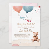 Teddy Bear's Party: Einladung zur Geschlechteroffe (Vorne/Hinten)