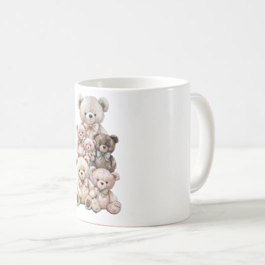 Teddy Bears Pastel Kaffeetasse (VorderseiteRechts)