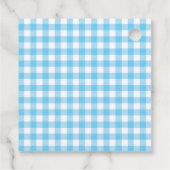 Teddy Bears Picnic Birthday Blue Gingham Vielen Da Geschenkanhänger (Rückseite)