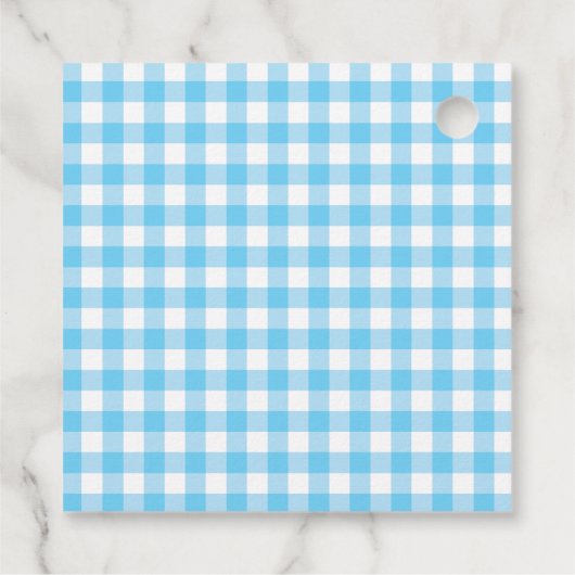 Teddy Bears Picnic Birthday Blue Gingham Vielen Da Geschenkanhänger (Rückseite)