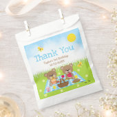 Teddy Bears Picnic Birthday Blue Gingham Vielen Da Geschenktütchen (Ausgeschnitten)