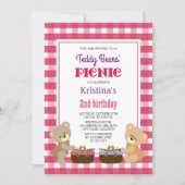 Teddy Bears' Picnic Birthday Party Einladung (Vorderseite)
