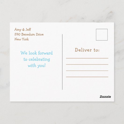 Teddy Bear's Picnic Blue Gingham Birthday Postkarte (Rückseite)