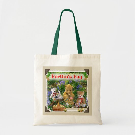 TEDDY BEARS PICNIC CUSTOMIZIERTE TOTE BAG TRAGETASCHE (Vorne)
