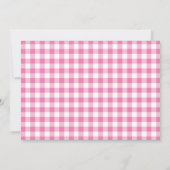 Teddy Bear's Picnic Pink Gingham Birthday Einladung (Rückseite)