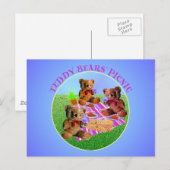 Teddy Bears Picnic Postkarte (Vorne/Hinten)