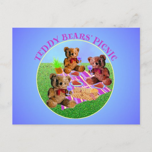 Teddy Bears Picnic Postkarte (Vorderseite)