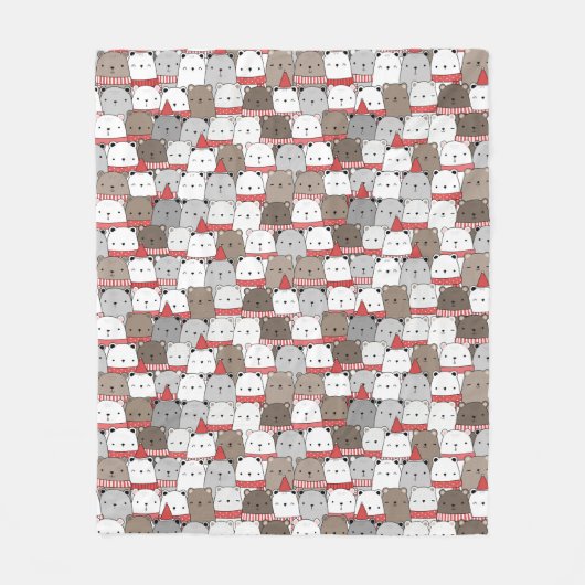 Teddy Bears Polar Bears Tragen Scarves Fleecedecke (Vorderseite)