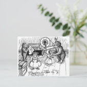 Teddy Bears probieren Kleidung aus Postkarte (Stehend Vorderseite)