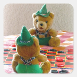 Teddy Bears Quadratischer Aufkleber