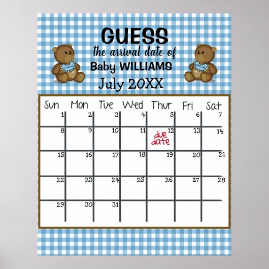 Teddy Bears rät Terminkalender Poster (Vorne)