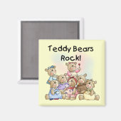 Teddy Bears Rock Tshirts und Geschenke Magnet (Vorderseite/Rückseite)