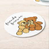 Teddy bears runder pappuntersetzer (Angewinkelt)