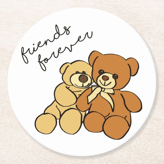 Teddy bears runder pappuntersetzer (Vorderseite)