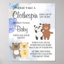 Teddy Bears Sage kein Baby-Game-Duschzeichen