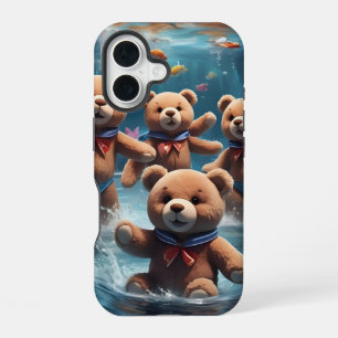 Teddy Bears Schwimmen in einem Fisch-Pool iPhone 16 Hülle