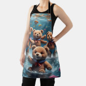 Teddy Bears Schwimmen in einem Fisch-Pool Schürze (InSitu)