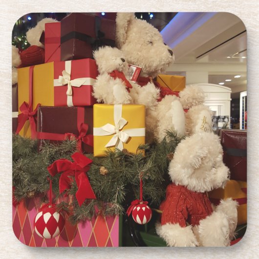Teddy Bears sieht Weihnachts-Untersetzer Untersetzer (Vorderseite)