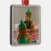 Teddy Bears Silbernes Ornament (Rechts)