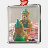Teddy Bears Silbernes Ornament (Links)
