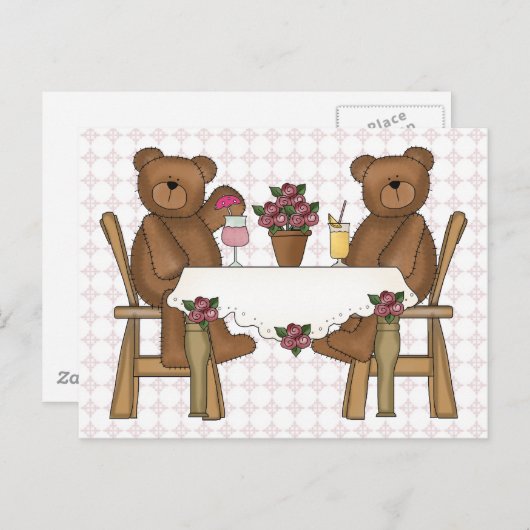 Teddy Bear's Time for Lemonade Postkarte (Vorne/Hinten)