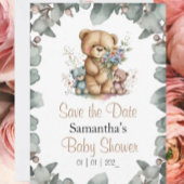 Teddy Bears Twins Wasserfarbe Datum Einladung