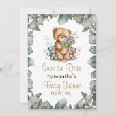 Teddy Bears Twins Wasserfarbe Datum Postkarte (Vorderseite)