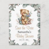 Teddy Bears Twins Wasserfarbe Datum Postkarte (Vorderseite)