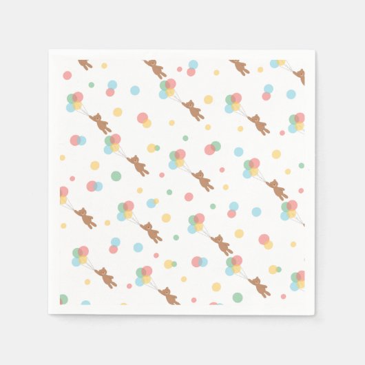 Teddy Bears und Balloons Serviette (Vorderseite)