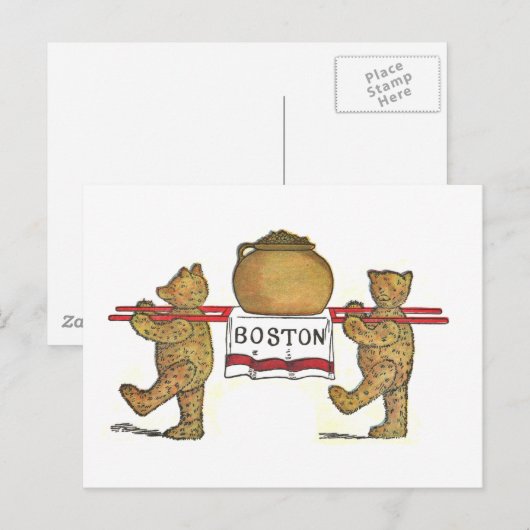 Teddy Bears und Boston Bean Pot Postkarte (Vorne/Hinten)