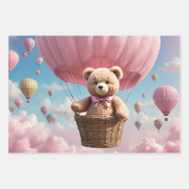 Teddy Bears und Hot Air Balloons Geschenkpapier Set