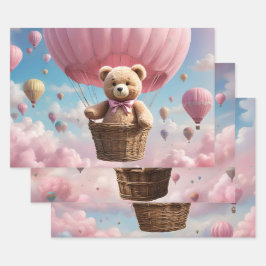 Teddy Bears und Hot Air Balloons Geschenkpapier Set