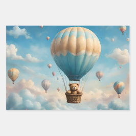 Teddy Bears und Hot Air Balloons Geschenkpapier Set