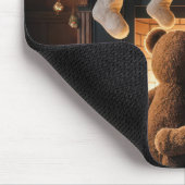 Teddy Bears vor einem Weihnachtsfeuer Mousepad (Ecke)