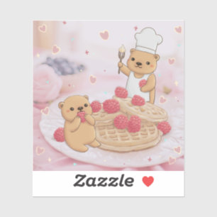 Teddy Bears & Waffles Aufkleber