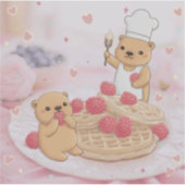 Teddy Bears & Waffles Aufkleber (Vorderseite)