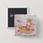 Teddy Bears & Waffles Button (Vorne & Hinten)
