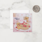 Teddy Bears & Waffles Mitteilungskarte (Vorderseite/Rückseite Beispiel)