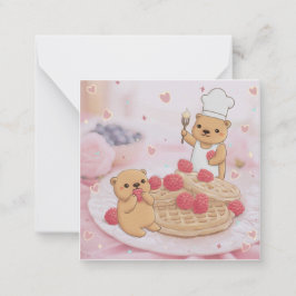 Teddy Bears & Waffles Mitteilungskarte