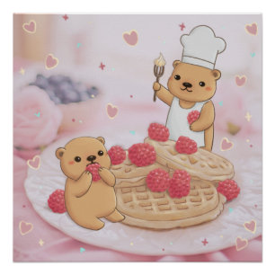 Teddy Bears & Waffles Poster