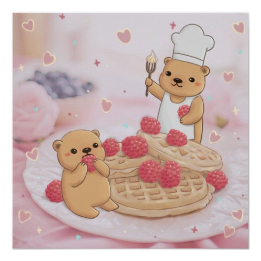 Teddy Bears & Waffles Poster (Vorderseite)