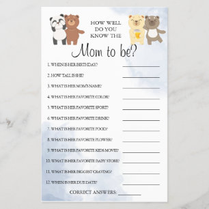 Teddy Bears Wie gut Sie wissen, Mama, um Spiel zu  Flyer