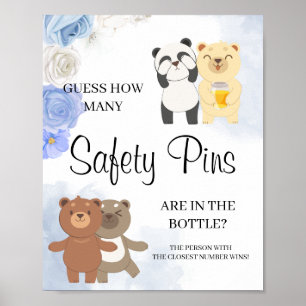 Teddy Bears Wie viele Safety Buttons Baby Dusche S Poster