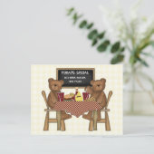 Teddy Bears zum Mittagessen Postkarte (Stehend Vorderseite)
