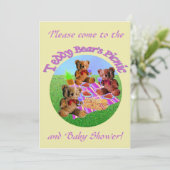 Teddy Bears'Picnic Invitations Template Einladung (Stehend Vorderseite)