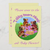 Teddy Bears'Picnic Invitations Template Einladung (Vorne/Hinten)