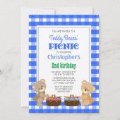 Teddy Bears's Picnic Boy's Birthday Party Einladung (Vorderseite)