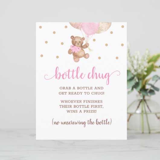 Teddy Beer Pink and Gold Bottle Chug Game (Stehend Vorderseite)