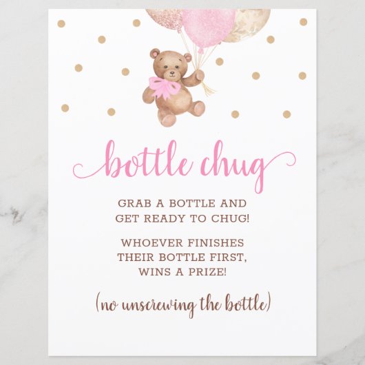 Teddy Beer Pink and Gold Bottle Chug Game (Vorderseite)