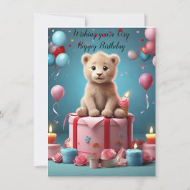Teddy Birthday Card Einladung
